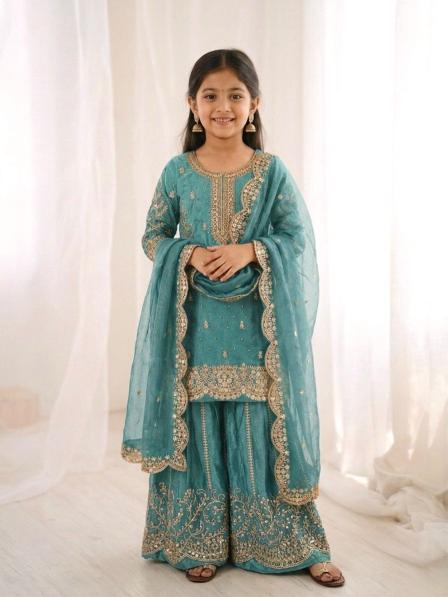 Kids Ethnic Wear ZSR 3169 Fendy Silk Rama Blue Mumbai wholesale kids fashion